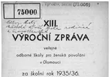 Výroční Zpráva Městské Dívčí Školy Rodinné a Živnostenské V Olomouci Za Školní Rok