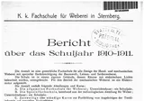 Jahres-Bericht Der Kk Fachschule Für Weberei in Sternberg Für Das Schuljahr