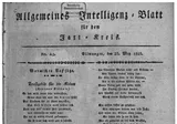 Allgemeines Amts- Und Intelligenz-Blatt Für Den Jaxt-Kreis