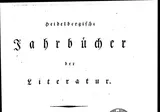 Heidelbergische Jahrbücher Für Literatur