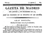 Gaceta de Madrid Baxo El Gobierno de la Regencia de Las Españas