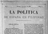 La Política de España en Filipinas