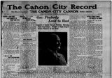 The Canon City Record With Which Is Consolidated The Canon City Cannon