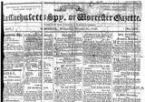 Massachusetts Spy Or Worcester Gazette