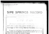 Sipe Springs Record